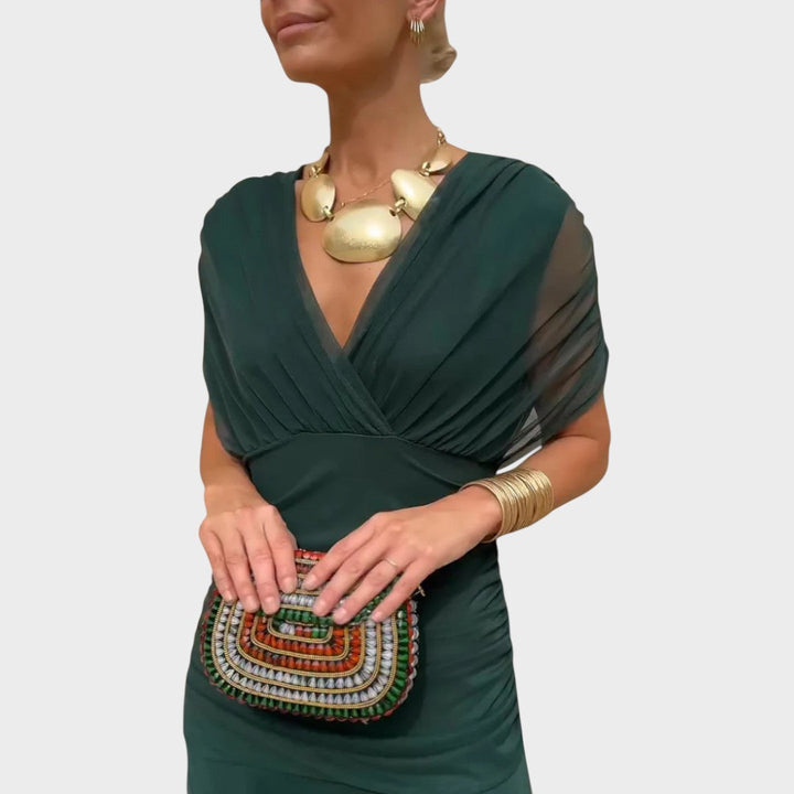 Lora | Langes Kleid mit V-Ausschnitt