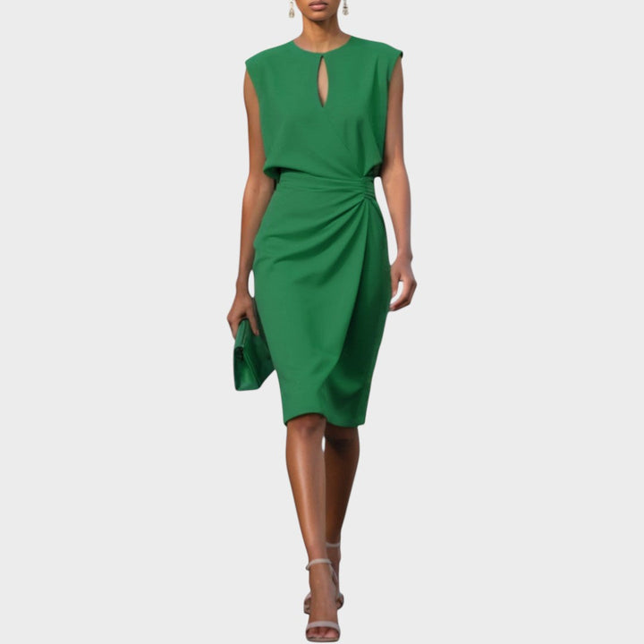 Moana | Langärmliges Midi-Kleid mit Rundhalsausschnitt