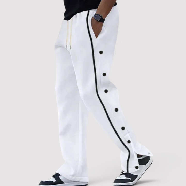 Falk™ | Leichte Hose mit seitlicher Knopfleiste
