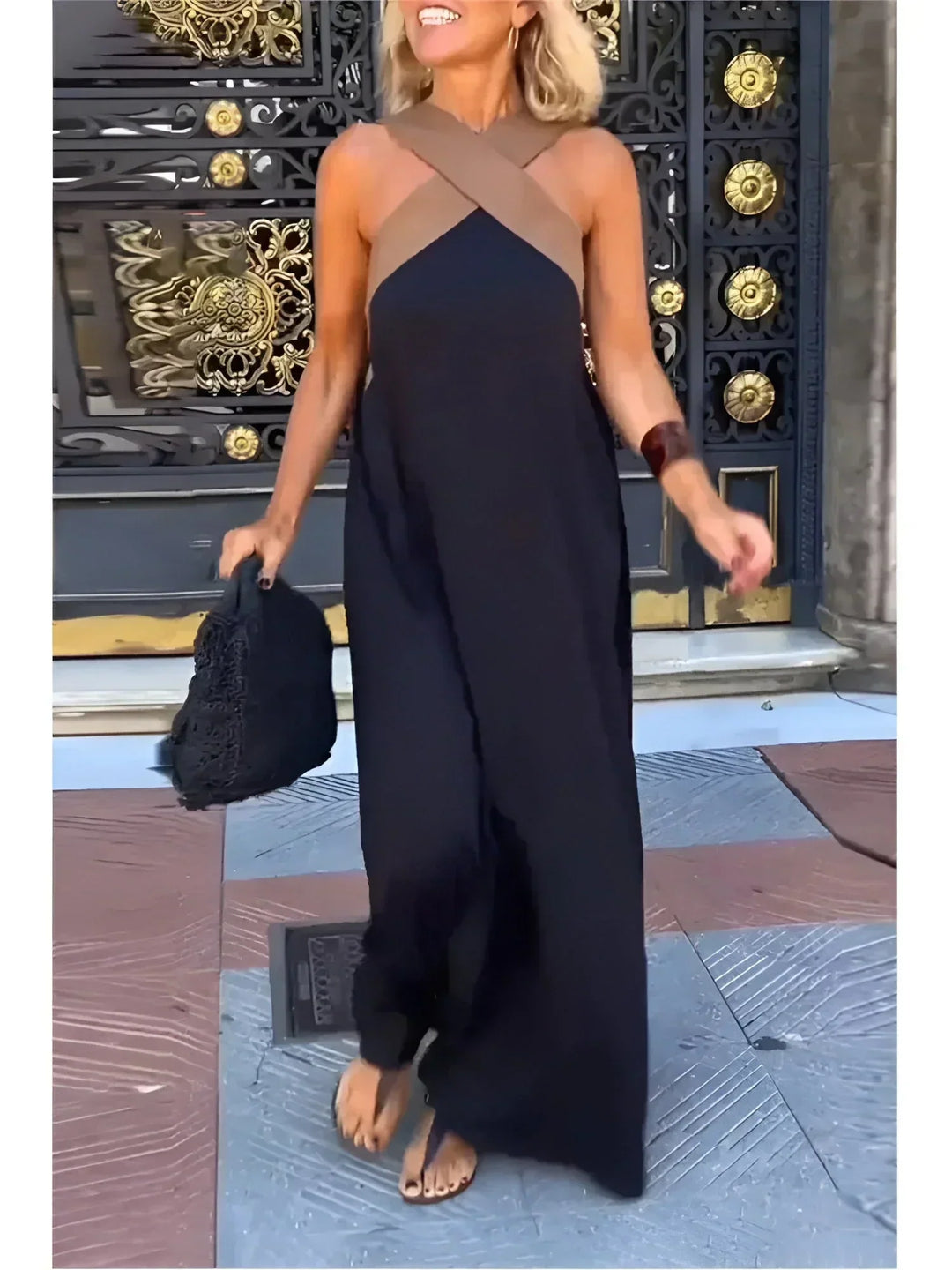 Quirine | Wickel-Front Maxi-Kleid