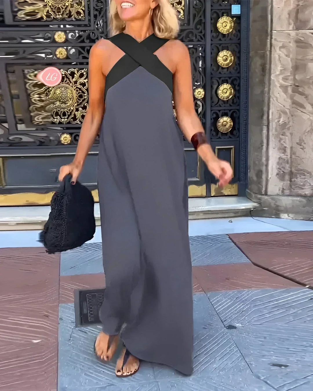 Quirine | Wickel-Front Maxi-Kleid