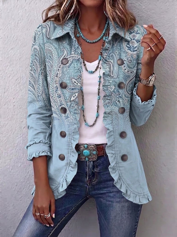 Estrella™ | Vintage Paisley Druck Rüschjacke
