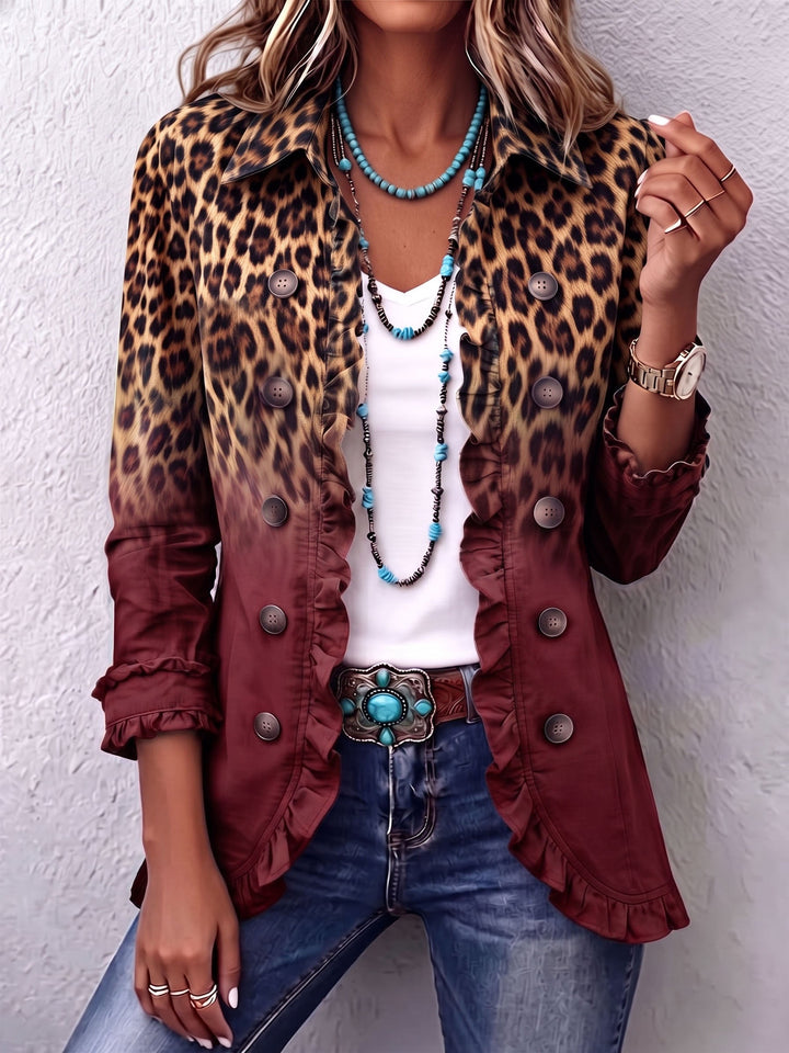 Elspeth™ | Leopard Ombre Rüschensakko