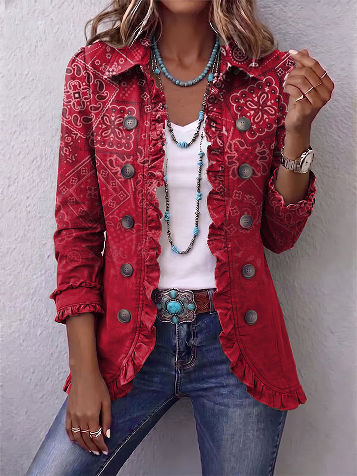 Criselle™ | Bohemian Paisley Ombré Druck Rüschjacke