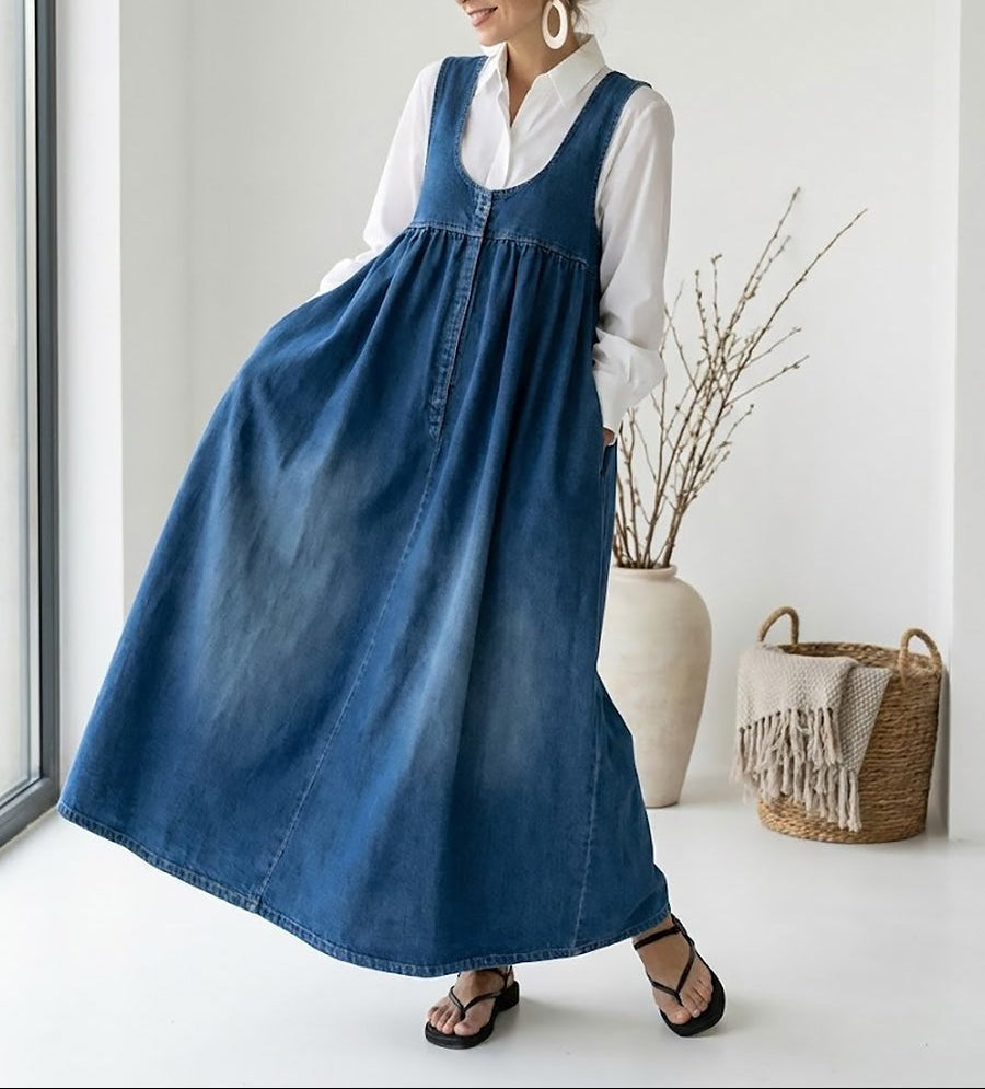 Ernestine - Maxikleid aus Vintage-Denim