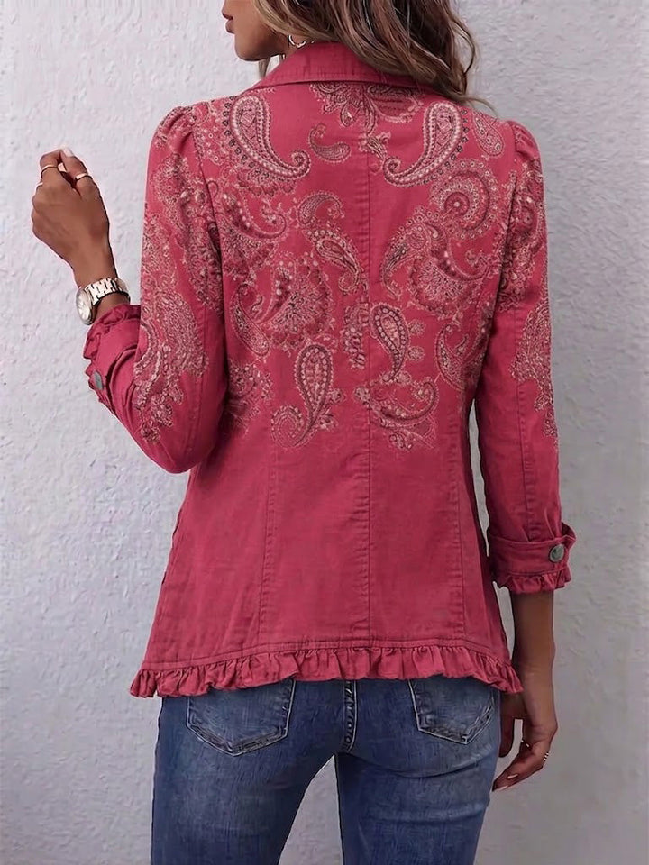 Anouk™ | Vintage Paisley Druck Rüschensakko