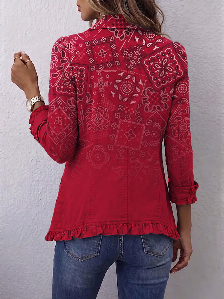 Criselle™ | Bohemian Paisley Ombré Druck Rüschjacke