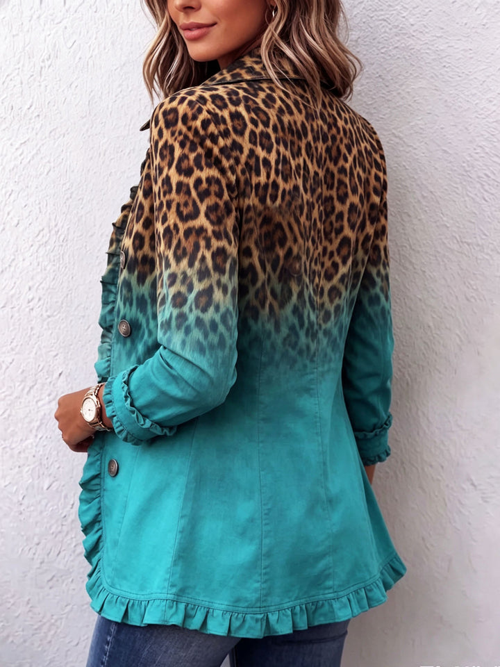 Elspeth™ | Leopard Ombre Rüschensakko