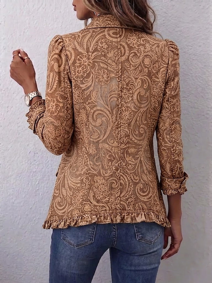 Vyclara™ | Vintage Bohemian Blumenmuster Rüschjacke