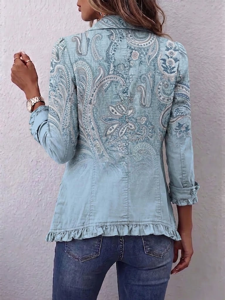 Estrella™ | Vintage Paisley Druck Rüschjacke