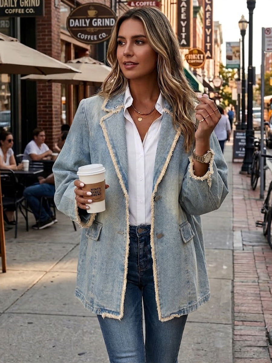 Dionne™ | Vintage-Stil Oversized Blazer mit rohen Kanten
