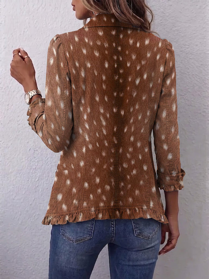 Nolinda™ | Bohemian Tierdruck Rüschensakko