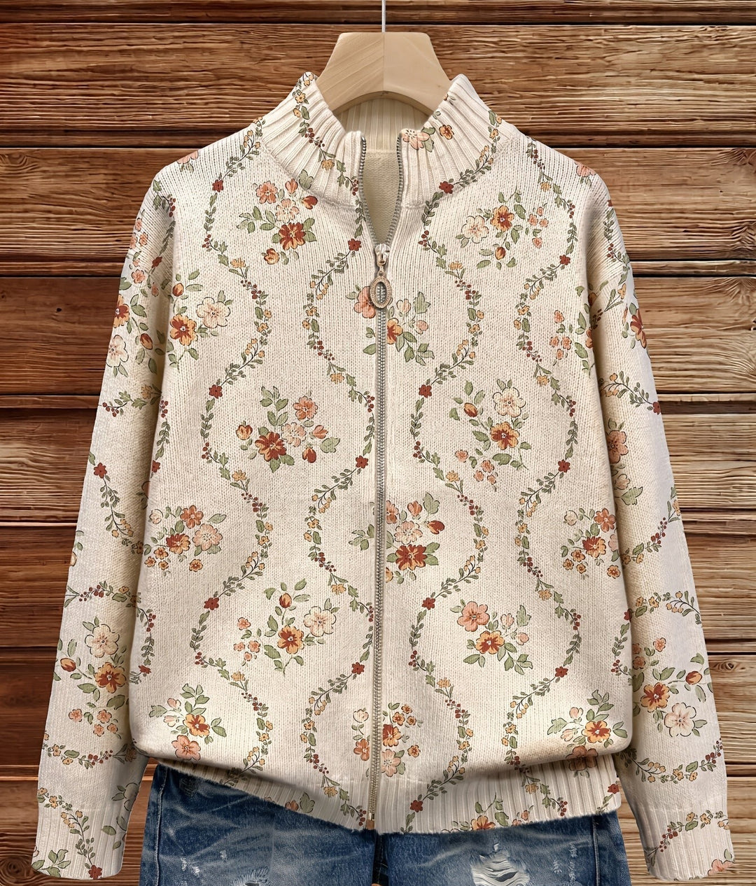 Persephone™ | Zarte florale Ranken-Cream-Druck