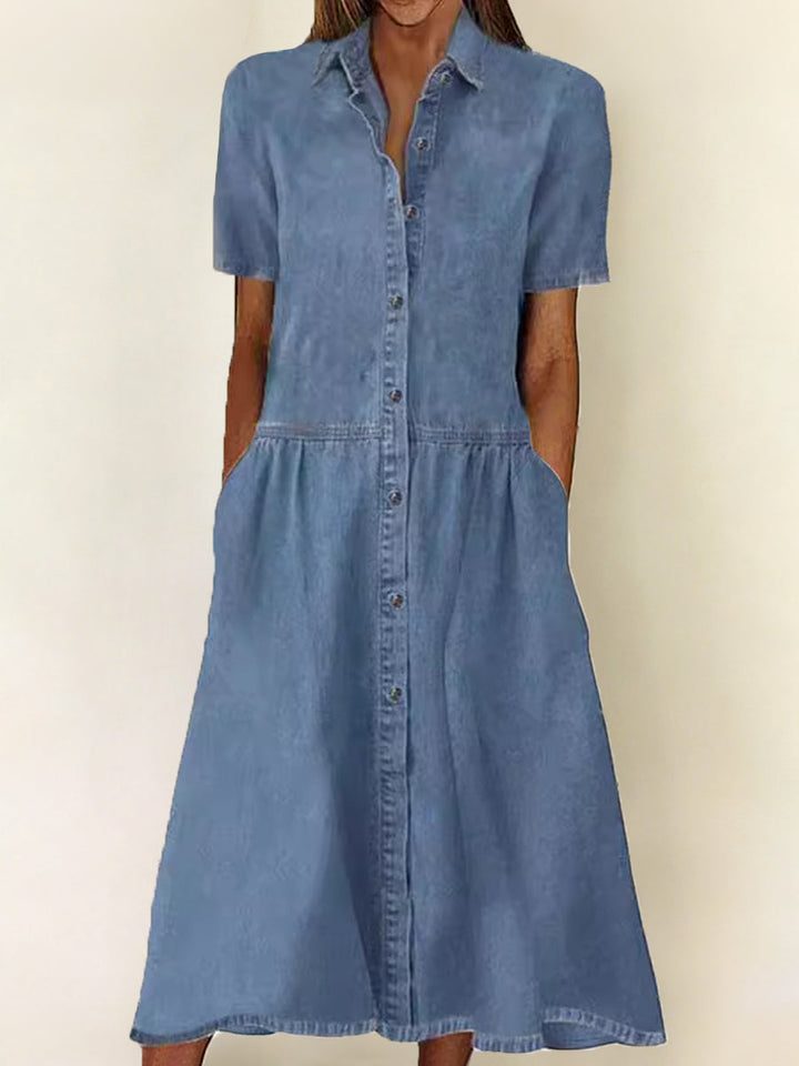 Gisela - Kurzärmliges Jeanskleid