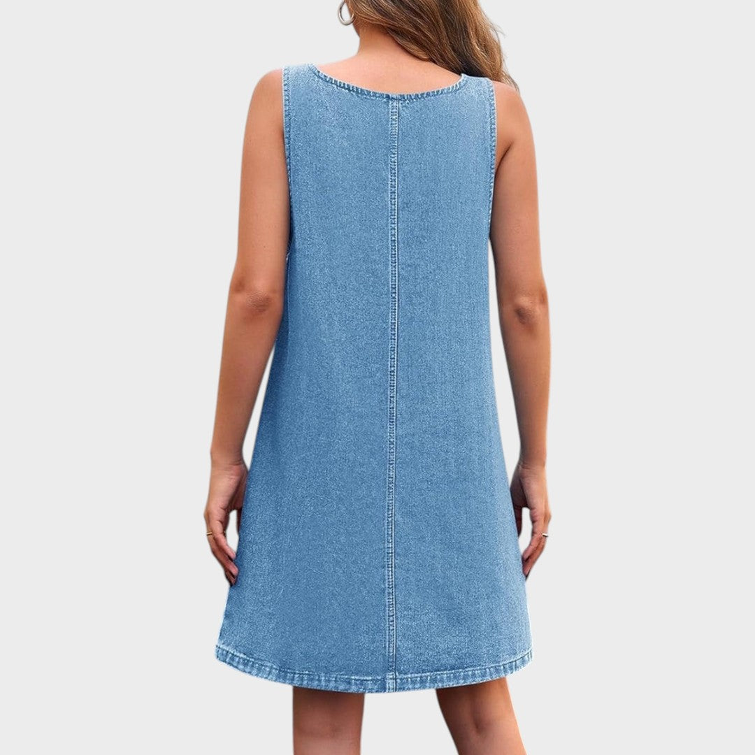 Lisa | Lässiges Denim-Latzhosenkleid