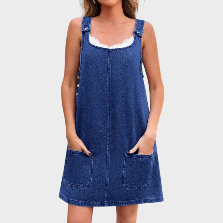 Lisa | Lässiges Denim-Latzhosenkleid