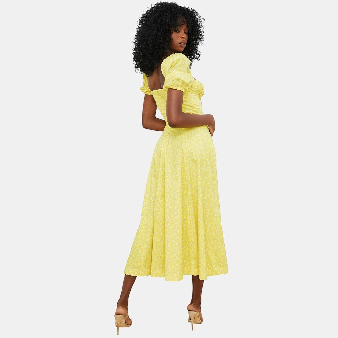 Aviana - Kleid mit Puffärmeln Bloom