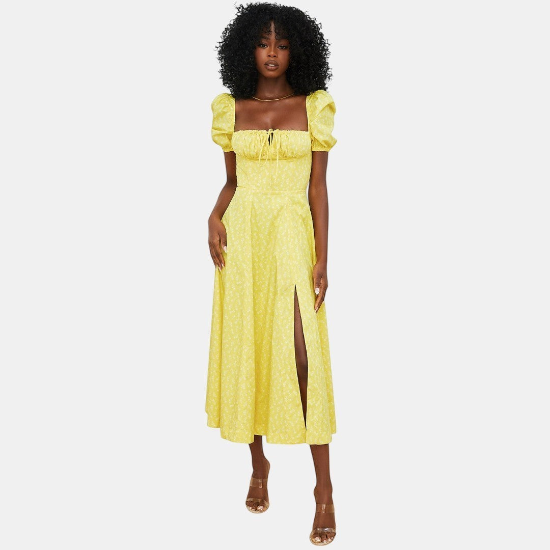 Aviana - Kleid mit Puffärmeln Bloom