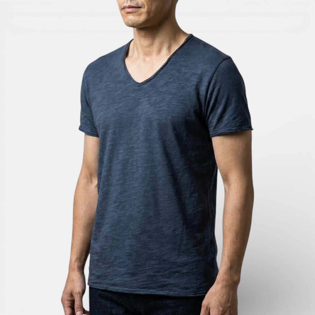 Thees™ | Elastisches Doppelpack-T-Shirt mit V-Ausschnitt