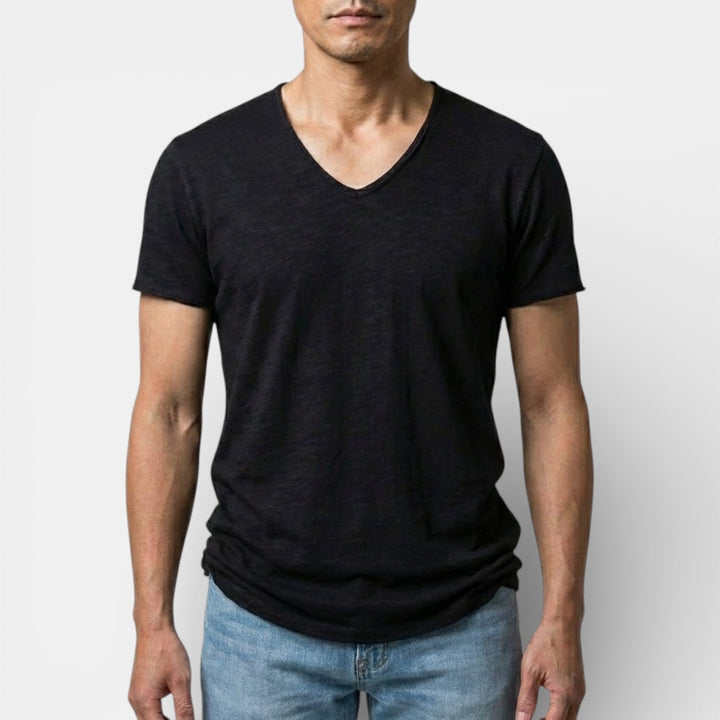 Thees™ | Elastisches Doppelpack-T-Shirt mit V-Ausschnitt