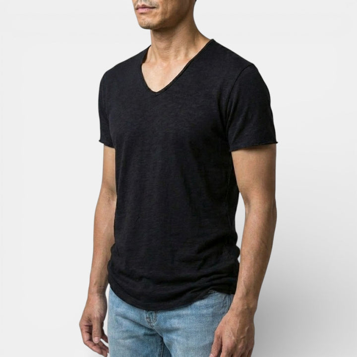 Thees™ | Elastisches Doppelpack-T-Shirt mit V-Ausschnitt
