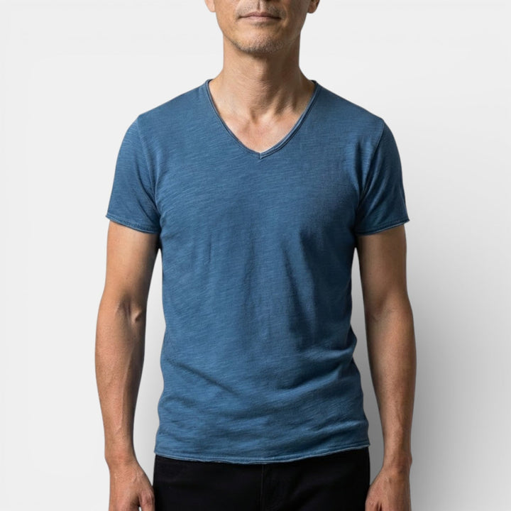 Thees™ | Elastisches Doppelpack-T-Shirt mit V-Ausschnitt