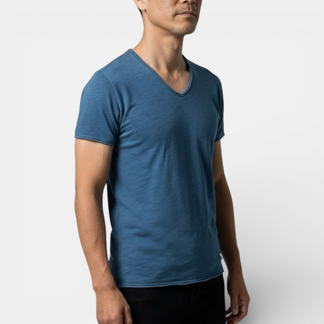 Thees™ | Elastisches Doppelpack-T-Shirt mit V-Ausschnitt