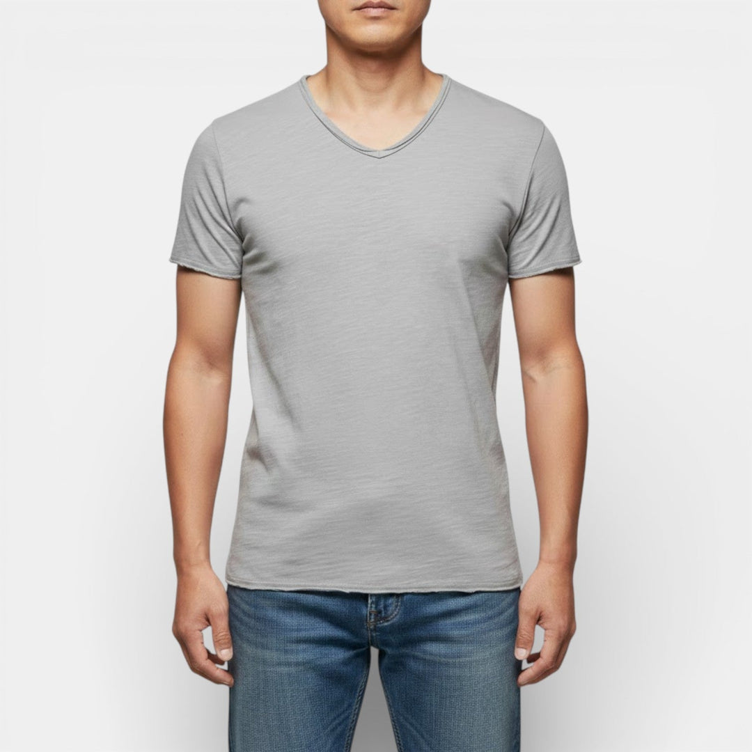 Thees™ | Elastisches Doppelpack-T-Shirt mit V-Ausschnitt