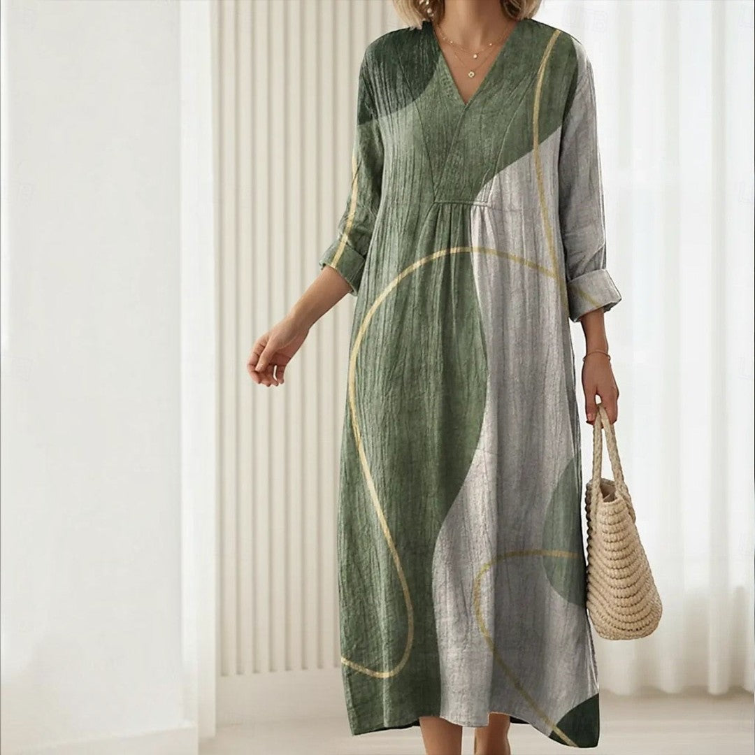 Grünes Boho-Kleid für Damen